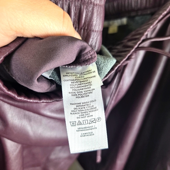 Women's LOFT Faux Purple Leather Chic Stretchy Pants Size XL - Picture 10 of 10